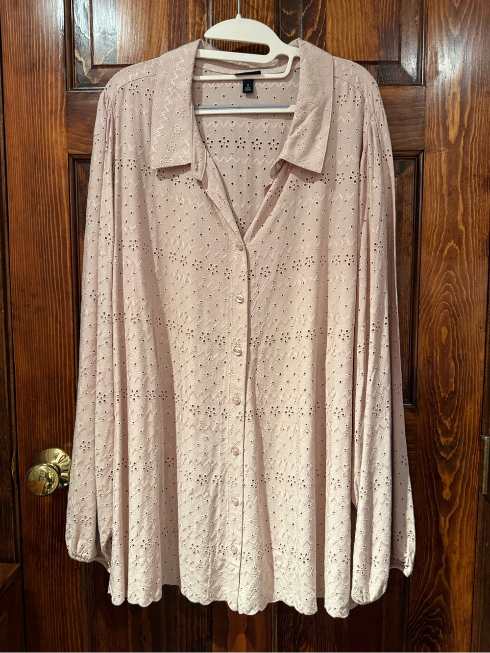 torrid Blush Eyelet Button-Up Blouse
